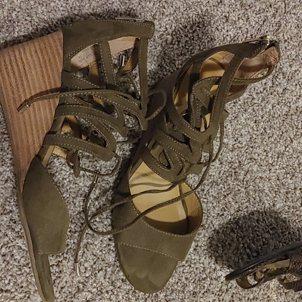 Suede summer heels